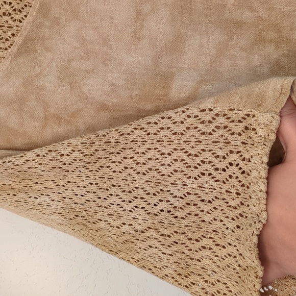 Cotton Ways Gauzy Modest Art to Wear Lagenlook Neutral color Tunic Top large - Picture 5 of 9